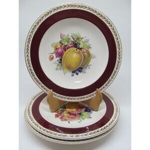 Ducal Ware England Set Of 3 Decorative 8 3/4" Fruit Themed Salad Plates READ